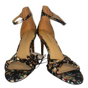 Who What Wear Black and White Floral Strappy Stiletto Heels Sz 10‎